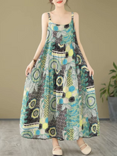 Stilvolles, lockeres All-in-One-Kleid aus Baumwolle in A-Linie